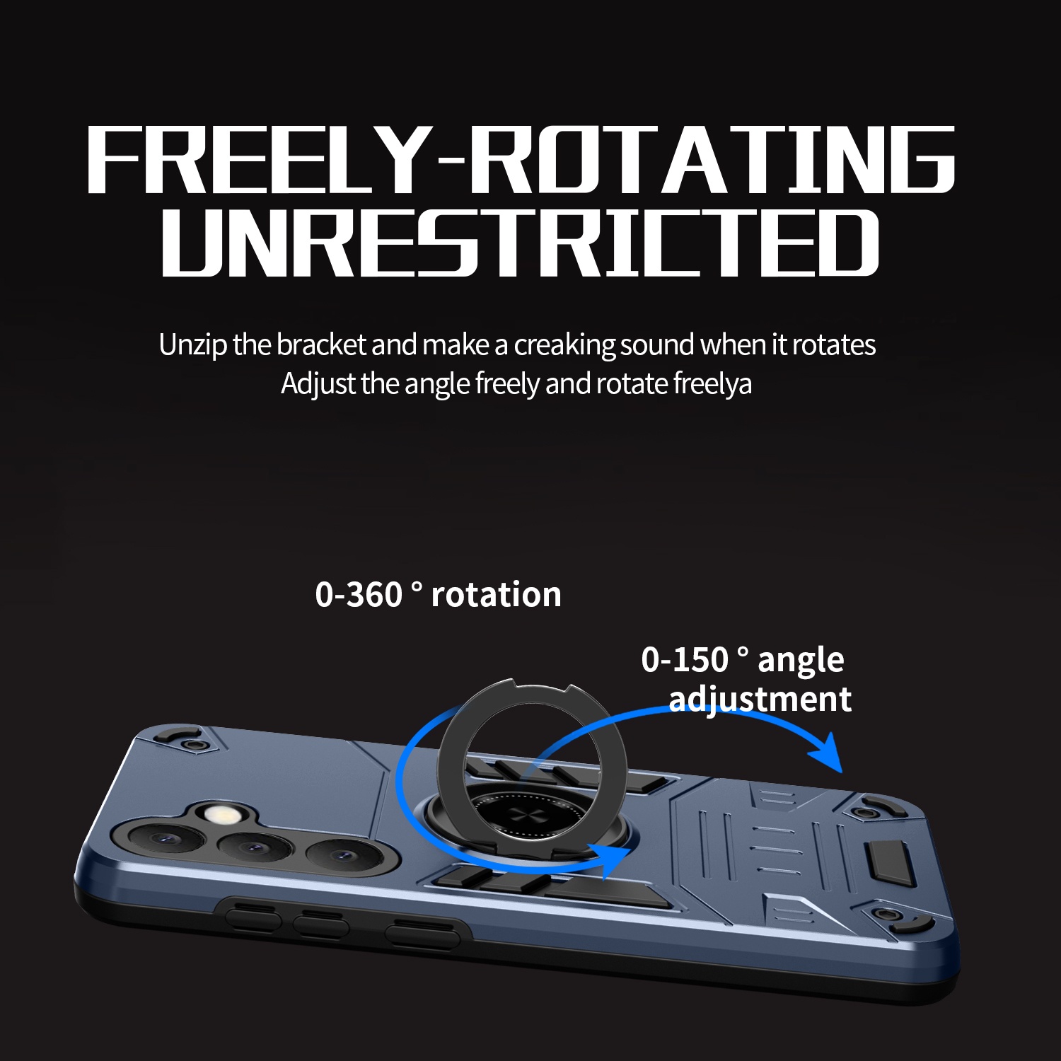 Kickstand Adjustable - Magnetic Car Mount Phone Case For