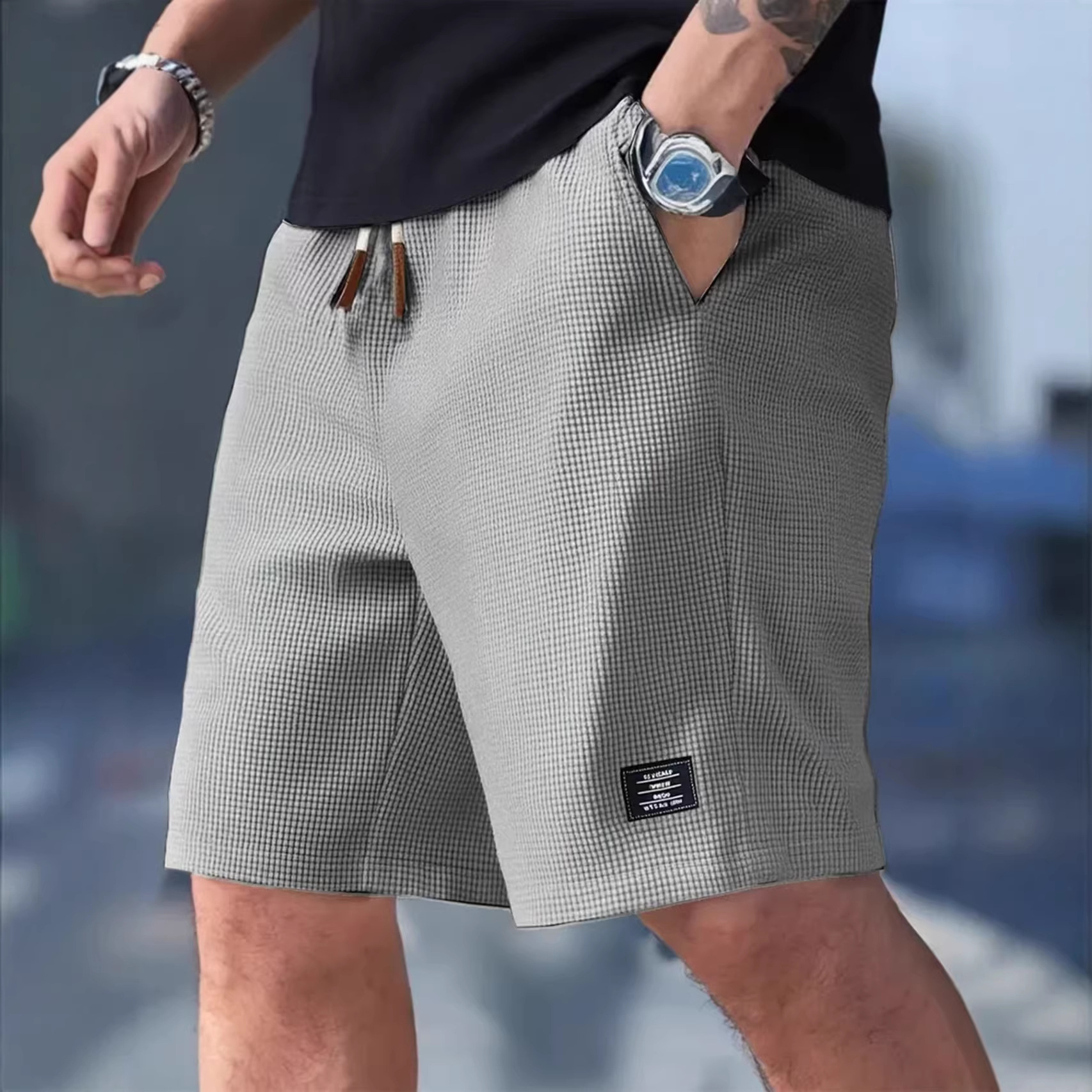 2026 Summer New Male  Waffle C - Cycling Commuter Shorts ulasan dan harga