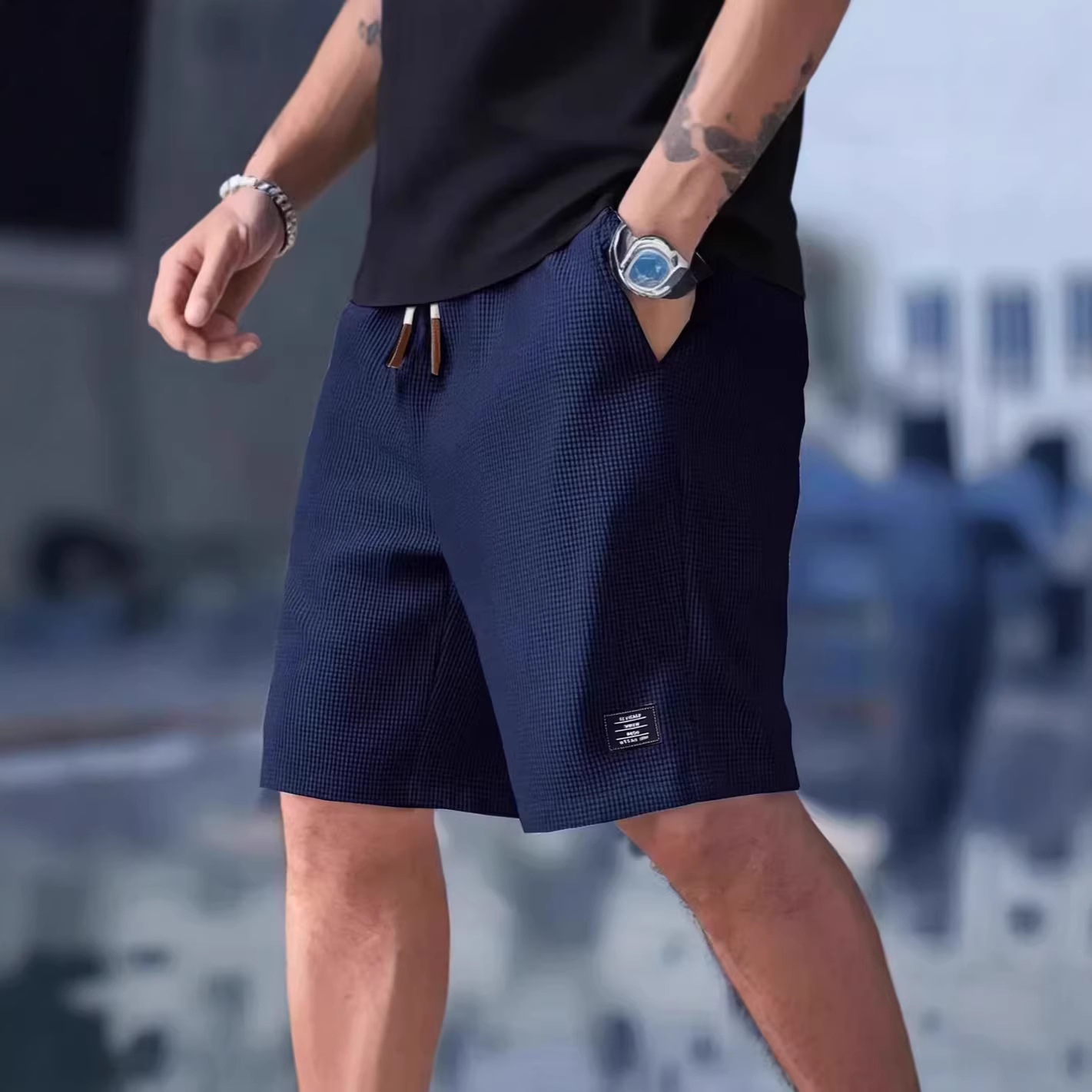 2026 Summer New Male  Waffle C - Cycling Commuter Shorts ulasan dan harga