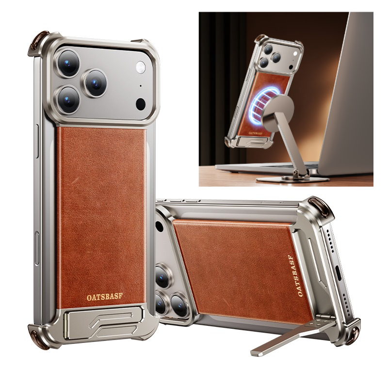 Oatsbasf Leather for iPhone 17 - Kickstand Adjustable ulasan dan harga