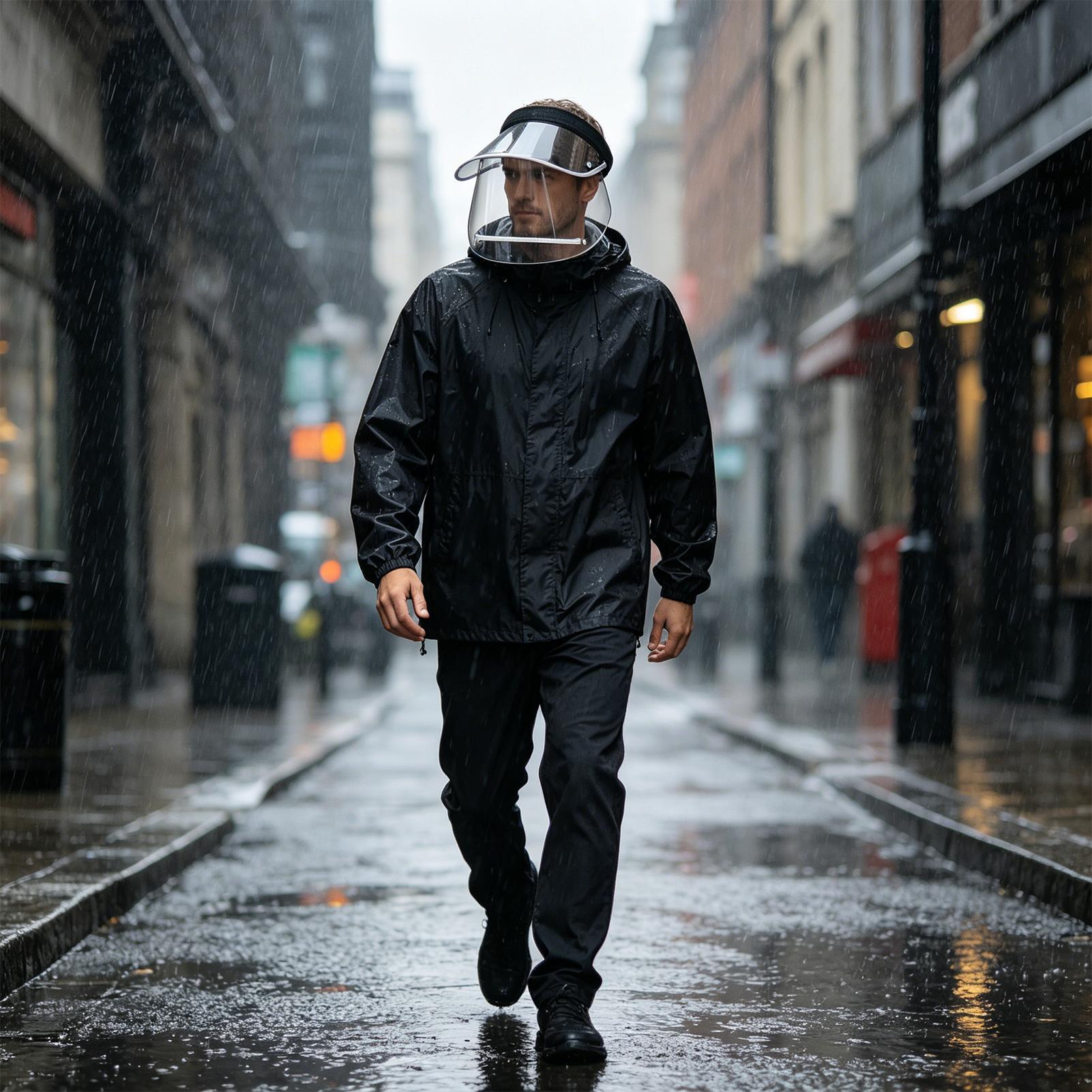 Rainproof Face Shield Clear Wi - Cycling Commute Rain ulasan dan harga