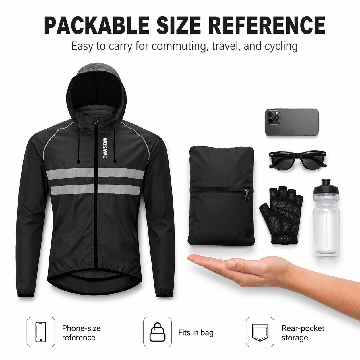 Men's Reflective Cycling Windb - Cycling Commute Jacket ulasan dan harga