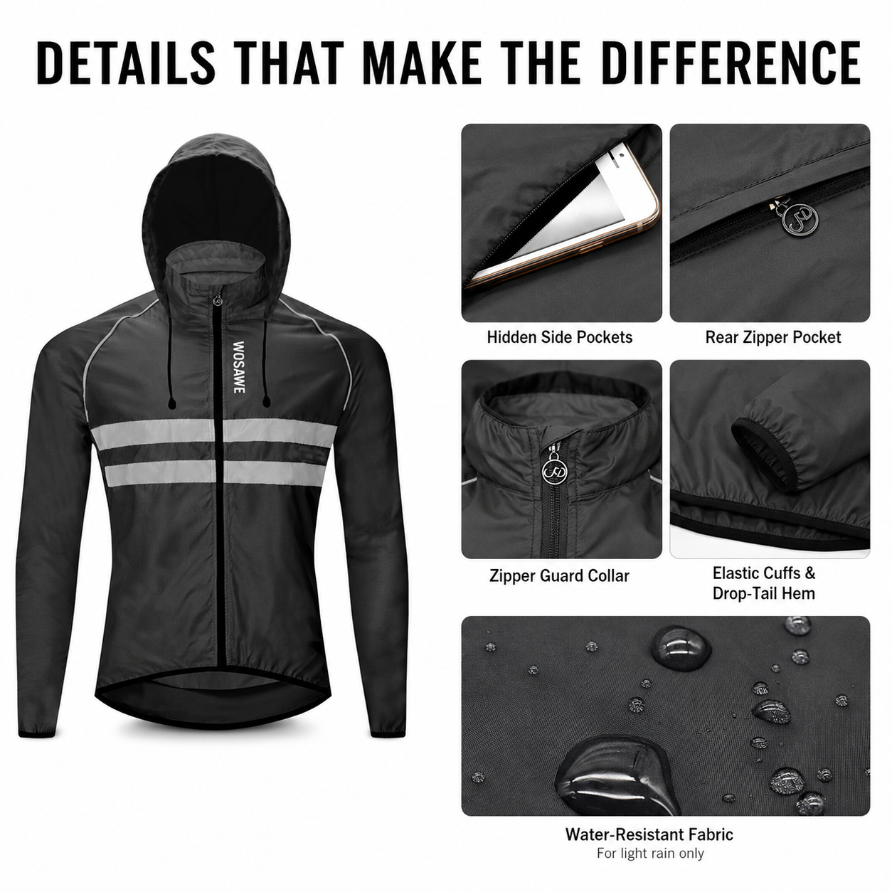 Men's Reflective Cycling Windb - Cycling Commute Jacket ulasan dan harga