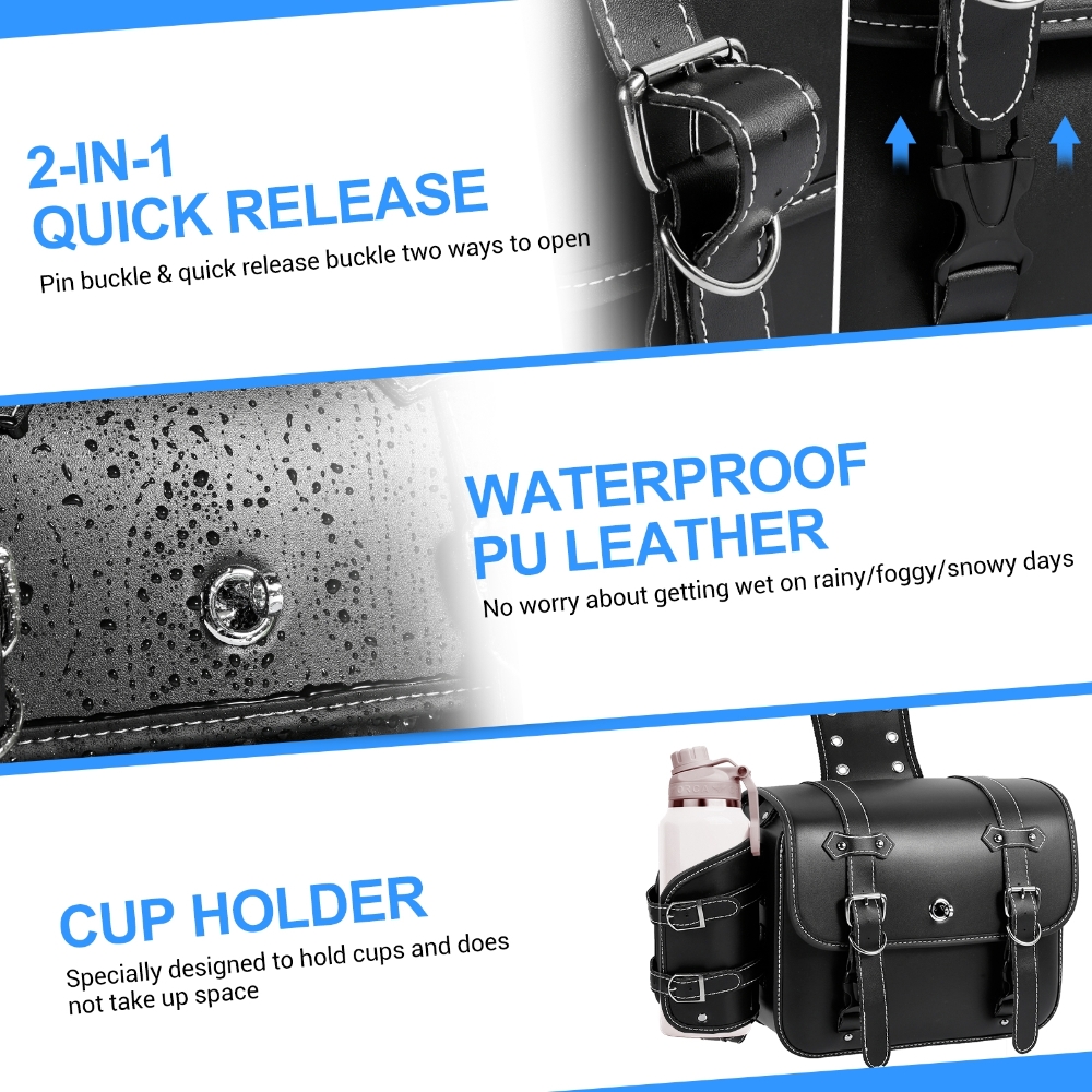 Motorcycle Saddlebags with Cup - Panniers Waterproof Rear ulasan dan harga