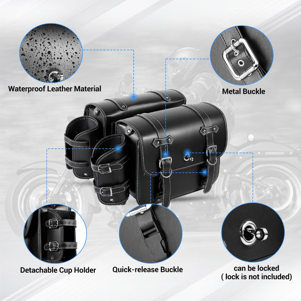 Motorcycle Saddlebags with Cup - Panniers Waterproof Rear ulasan dan harga
