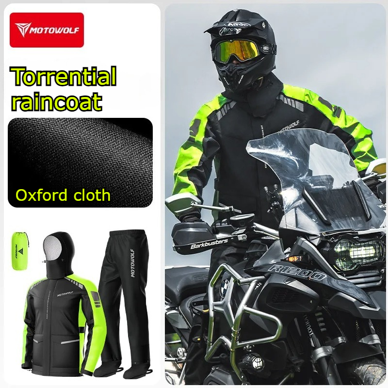 Motowolf Reflective Motorcycle - Cycling Commute Rain ulasan dan harga